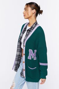 GREEN/MULTI Varsity-Striped Cardigan Sweater, image 2