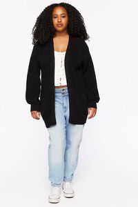 BLACK Plus Size Open-Front Cardigan Sweater, image 4