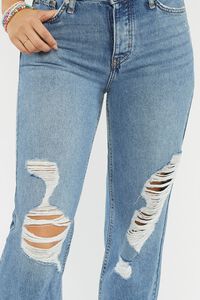 MEDIUM DENIM Recycled Cotton Distressed Mid-Rise Baggy Jeans, image 5