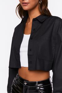 BLACK Cropped Drop-Sleeve Shirt, image 5