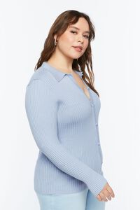 DRESS BLUES Plus Size Ribbed Sweater-Knit Shirt, image 2