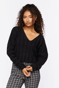 BLACK Ribbed Relaxed-Fit Sweater, image 2
