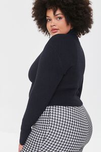 BLACK Plus Size Mock Neck Sweater, image 2