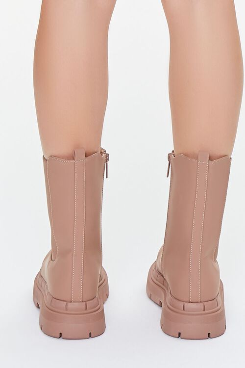 NUDE Faux Leather Lug-Sole Chelsea Booties, image 3