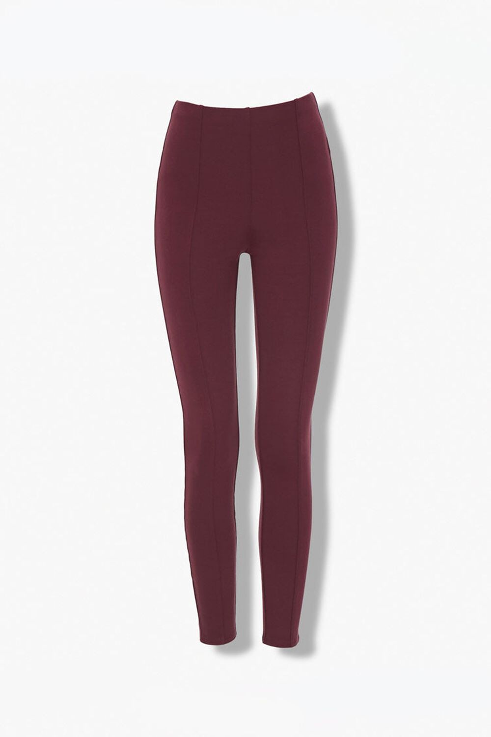 BURGUNDY Classic Thick Knit Leggings, image 1