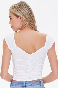 WHITE Ruched Crop Top, image 3