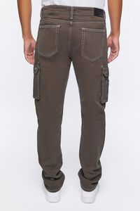 DARK BROWN Slim-Fit Denim Cargo Pants, image 4