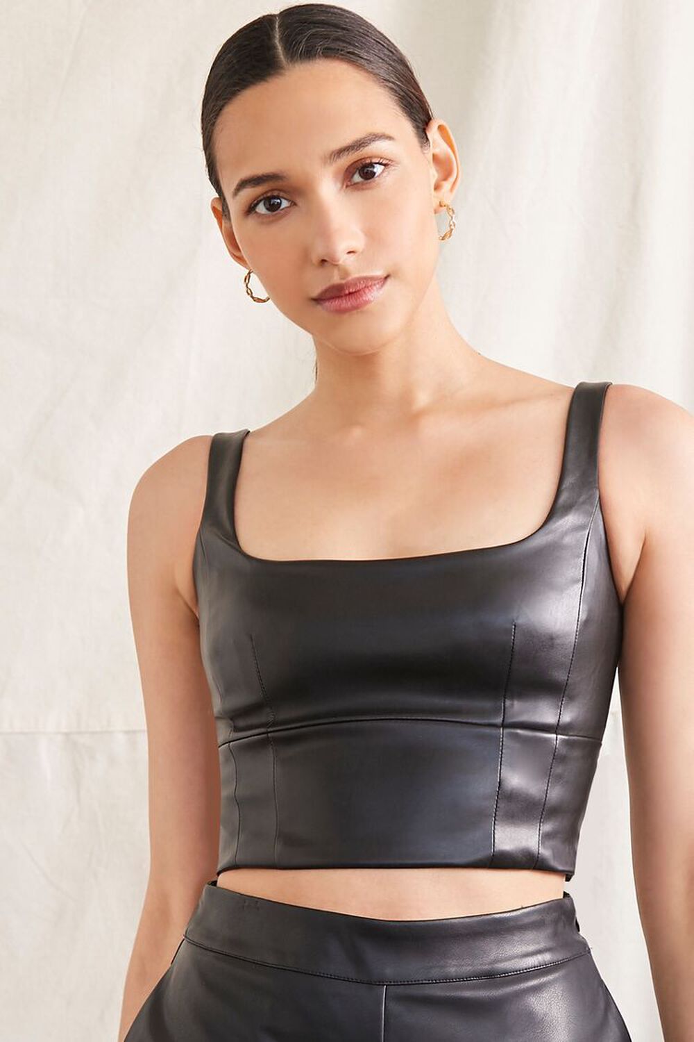 Faux Leather Top