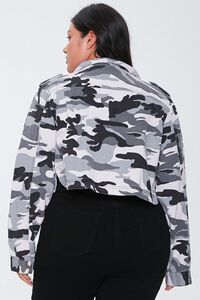 GREY/MULTI Plus Size Camo Print Jacket, image 3