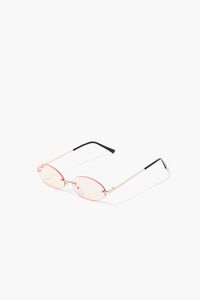 GOLD/PINK Oval Tinted Sunglasses, image 4