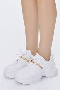 WHITE Curb Chain Low-Top Sneakers, image 1