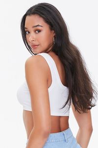 WHITE/MULTI Peace Sign Graphic Crop Top, image 2