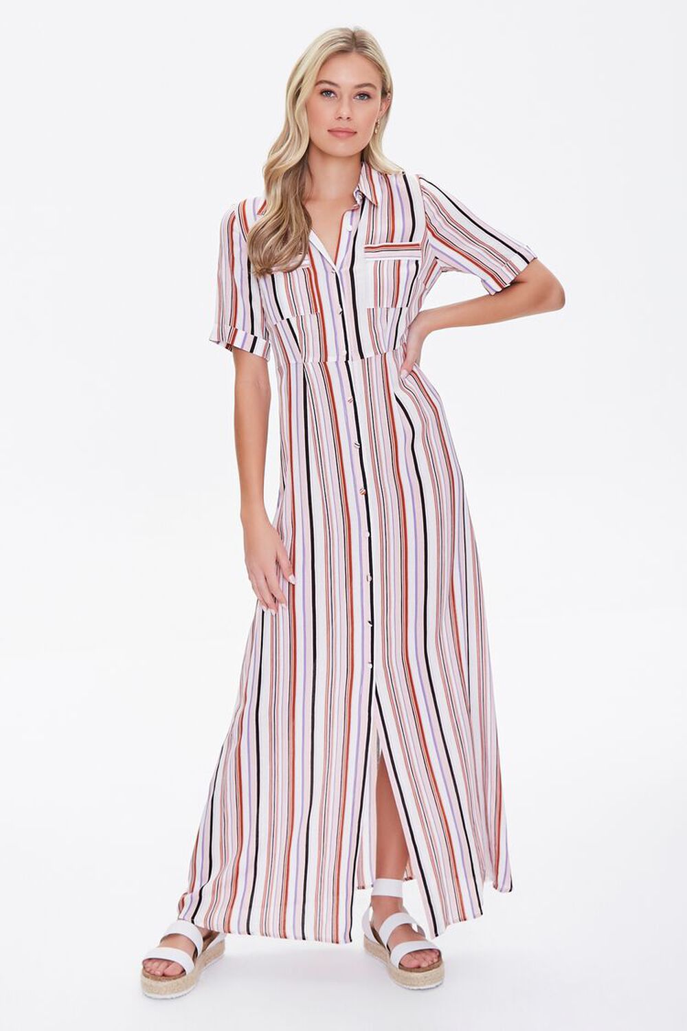 BLUSH/MULTI Multicolor Striped Dress, image 2
