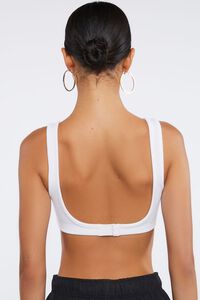 WHITE Ribbed Cropped Tank Top, image 3