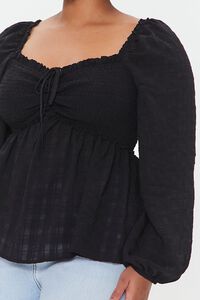 BLACK Plus Size Sweetheart Gingham Top, image 5