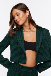 HUNTER GREEN/BLACK Houndstooth Double-Breasted Blazer, image 6