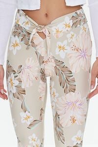 TAUPE/MULTI Tropical Print Self-Tie Flare Pants, image 6