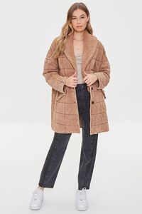 TAUPE Quilted Longline Jacket, image 4