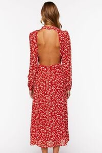 RED/MULTI Ditsy Floral Print Open-Back Midi Dress, image 3