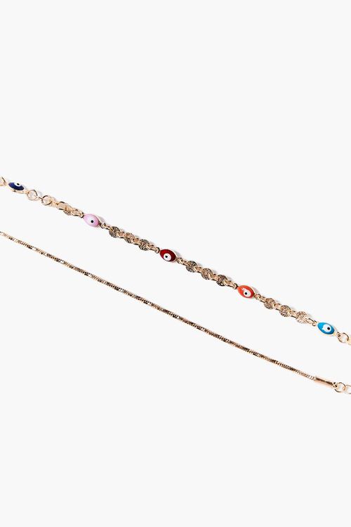 GOLD Beaded Chain Anklet Set, image 1