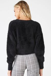 Fuzzy Button-Front Cardigan, image 3