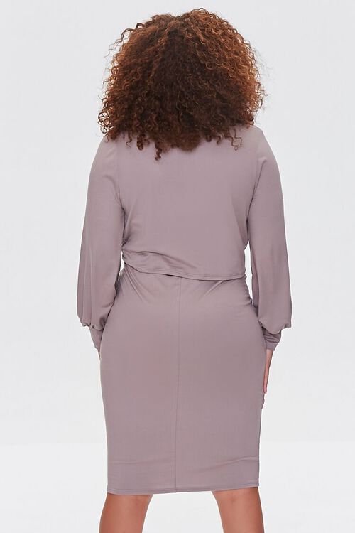 MOCHA Plus Size Twisted Top & Skirt Set, image 3