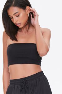 BLACK Lace-Up Tube Top, image 1