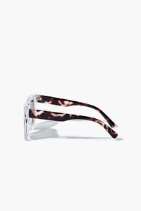 CLEAR/BROWN Square Frame Sunglasses, image 3