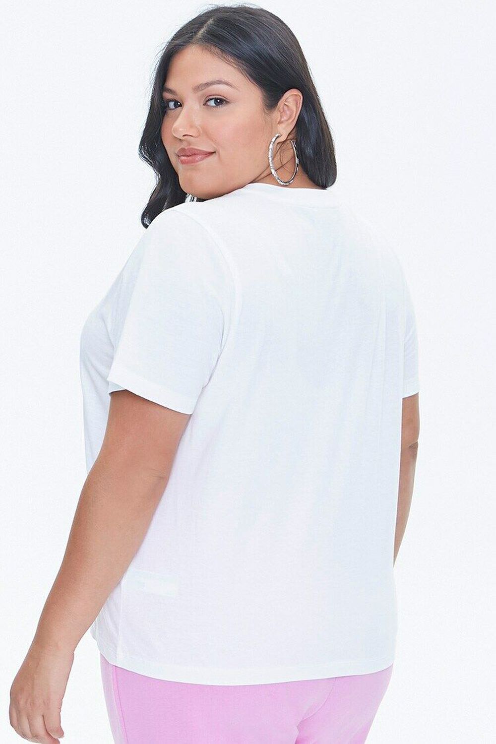 WHITE/BLACK Plus Size Stand Up To Cancer Graphic Tee, image 3