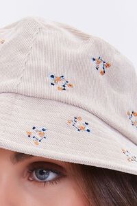BEIGE/MULTI Embroidered Floral Corduroy Bucket Hat, image 2