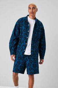 BLUE/BLACK Tropical Floral Print Jacket, image 6