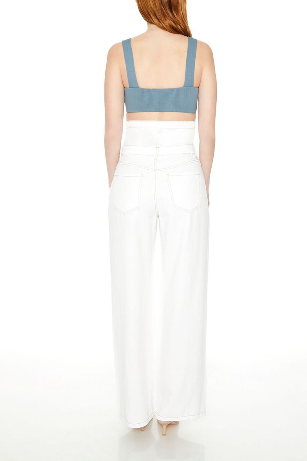 WHITE High-Rise Wide-Leg Jeans, image 3