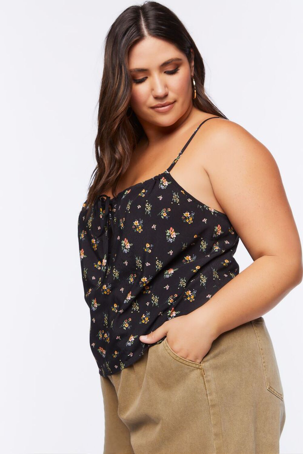 Plus Size Ditsy Floral Print Cami, image 2