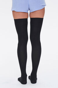 BLACK Shadow-Striped Thigh-High Socks, image 3