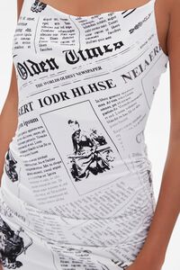 BLACK/WHITE Newspaper Print Bodycon Dress, image 5