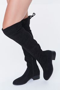 BLACK Faux Suede Over-the-Knee Boots, image 1
