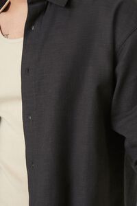 BLACK Textured Curved-Hem Shirt, image 5