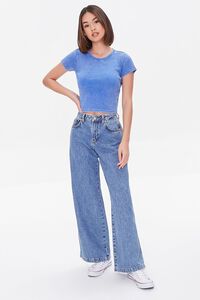 ROYAL BLUE  Mineral Wash Cropped Tee, image 4