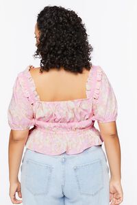 PINK ICING/MULTI Plus Size Floral Print Top, image 3