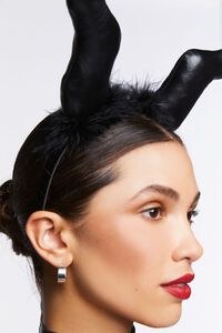 BLACK Devil Horn Headband & Choker Costume Set, image 2