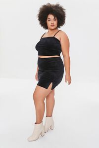 BLACK Plus Size Velour Cropped Cami, image 4
