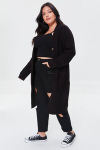 BLACK Plus Size Duster Cardigan Sweater, image 4