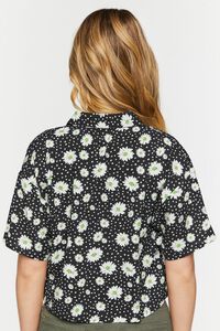 BLACK/MULTI Daisy Print Cropped Shirt, image 3