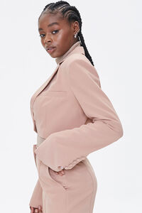 TAUPE Cropped Notched-Lapel Blazer, image 2