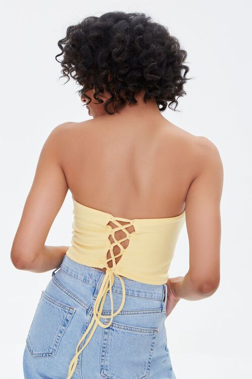 YELLOW Lace-Back Tube Top, image 3