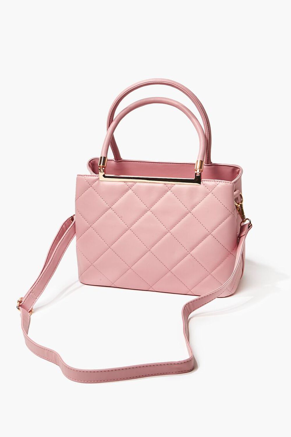 BLUSH Quilted Faux Leather Satchel, image 1