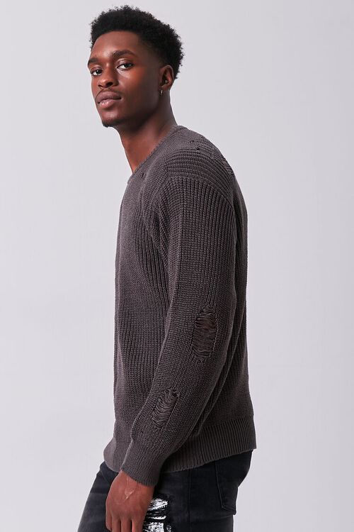 CHARCOAL Ribbed Distressed Sweater, image 2