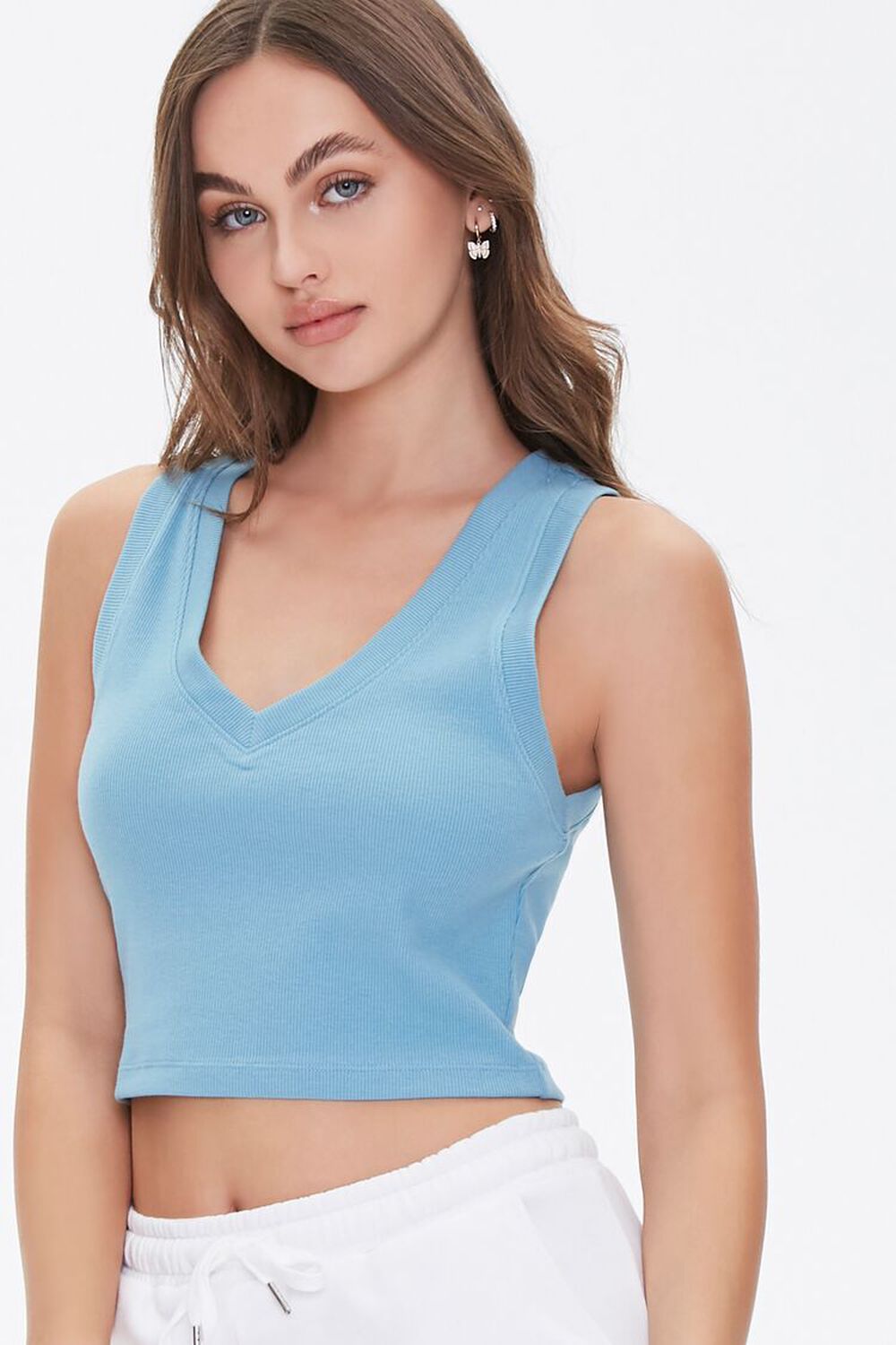 BLUE Cropped Tank Top, image 1