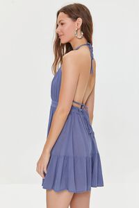 LIGHT BLUE Plunging Halter Mini Dress, image 2