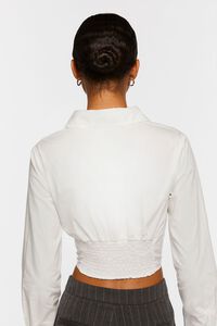 WHITE Corset Cropped Poplin Shirt, image 3